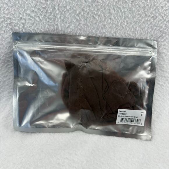 Todd Sanfield Bikini Brief Men's Small Brown Leather Defiant Mesh NEW - Picture 1 of 3